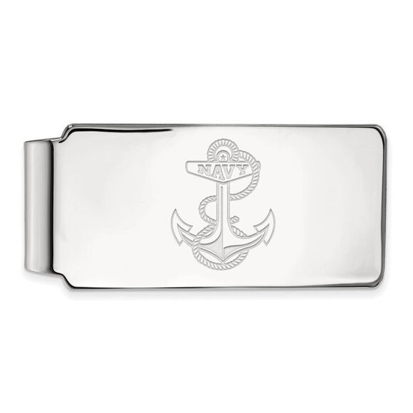 10k White Gold U.S. Navy Money Clip - Picture 1 of 3